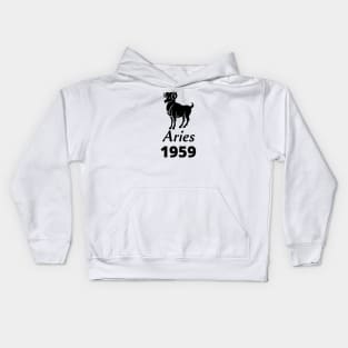 Black Aries Zodiac 1959 Kids Hoodie